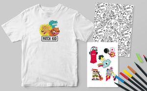 Patch Kid Yellow Box Fun Combo T-Shirt/Stickers/Coloring Sheet